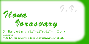 ilona vorosvary business card